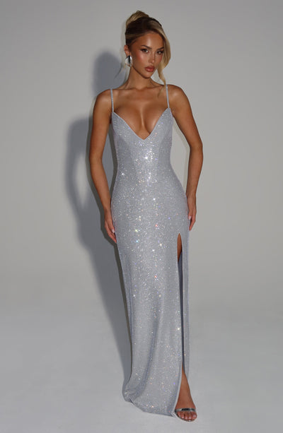 Ashton Maxi Dress - Silver Dress Babyboo Fashion Premium Exclusive Design