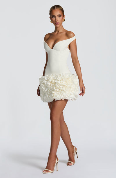 Aveta Mini Dress - Ivory Dress Babyboo Fashion Premium Exclusive Design