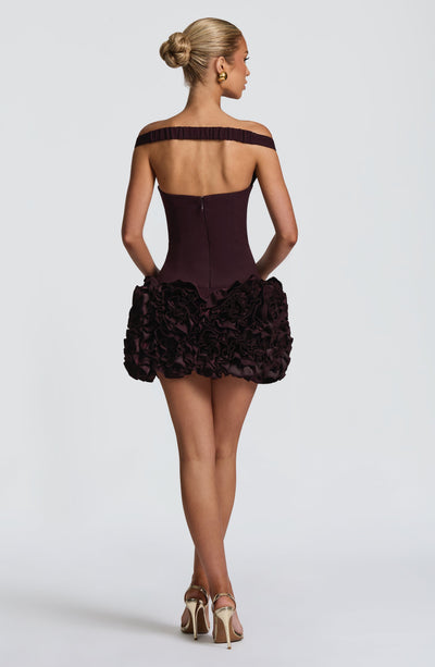 Aveta Mini Dress - Plum Dress Babyboo Fashion Premium Exclusive Design