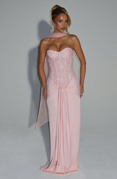 Carina Maxi Dress - Blush Dress Babyboo Fashion Premium Exclusive Design