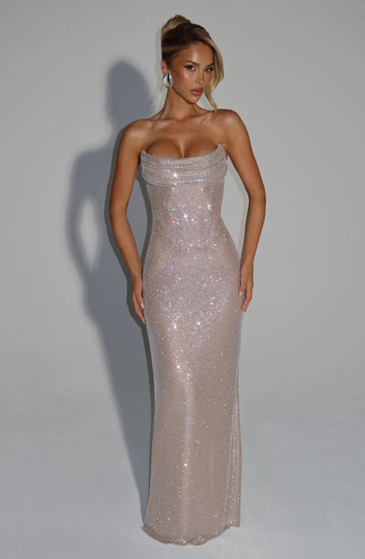 Mirabella Maxi Dress - Nude Dress Babyboo Fashion Premium Exclusive Design