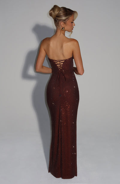 Mirabella Maxi Dress - Plum Brown Dress Babyboo Fashion Premium Exclusive Design