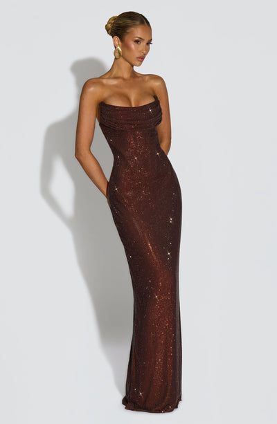 Mirabella Maxi Dress - Plum Brown Dress Babyboo Fashion Premium Exclusive Design