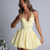 Lots Of Lust Plunge Mini Dress - Yellow