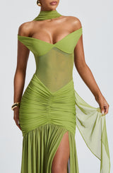 Abito Maxi Alaia Verde Oliva