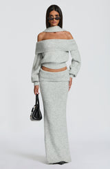 Andie Top - Light Grey Marl