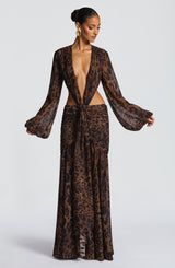 Essenza Classica Maxi Dress - Leopard Print