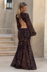 Essenza Classica Maxi Dress - Leopard Print
