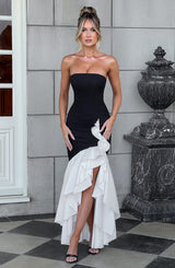 Abito Angelina Maxi Nero/Bianco