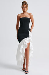 Abito Angelina Maxi Nero/Bianco