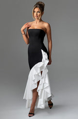 Abito Angelina Maxi Nero/Bianco