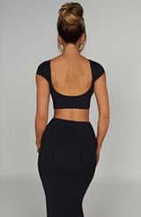 Top Anika Nero Moda Donna