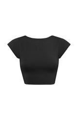 Top Anika Nero Moda Donna