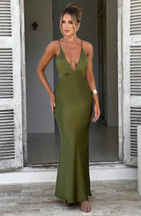 Abito Maxi Khaki di lusso