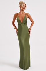 Abito Maxi Khaki di lusso