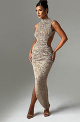 Abito da Donna Beige Midi