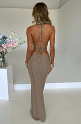 Abito Maxi Beige Crochet