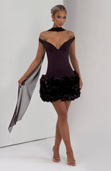 Aveta Mini Dress - Plum Dress Babyboo Fashion Premium Exclusive Design