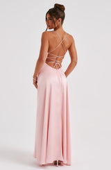 Abito Maxi in Seta Rosa
