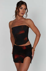 Corset Cami Fire Print Top