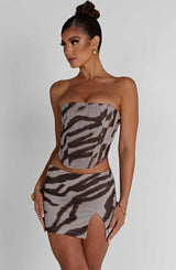 Corset Cami Zebra Print Top