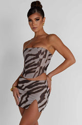 Corset Cami Zebra Print Top