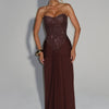 Carina Maxi Dress - Plum Brown