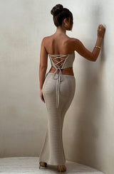 Gonna Maxi Beige da donna