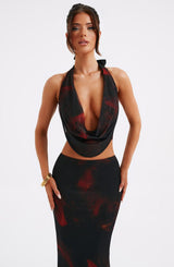 Top Chrishelle - Stampa Fuoco Donna