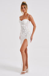 Abito Maxi Da Sera in Pizzo Bianco