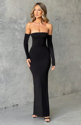 Abito Maxi Nero Bardot
