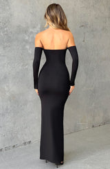 Abito Maxi Nero Bardot