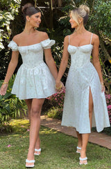 Abito Midi Deanna - Stampa Fiori Rosa