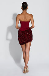 Denise Mini Dress - Wine