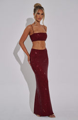 Gonna Maxi in Vino Rosso