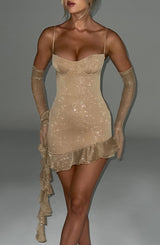 Abito da sera in oro glitter