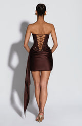 Ebony Mini Dress - Plum Brown