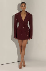 Elvira Mini Dress - Burgundy Sparkle