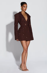 Elvira Mini Dress - Plum Brown Sparkle