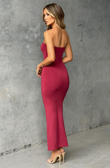 Abito da sera midi in cherry