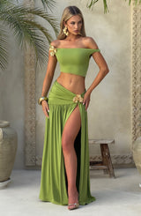 Top Eva Olive Asimmetrico