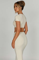 Top Cream Moda Donna