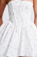 Evie Mini Dress Bianco Fiore Multicolore