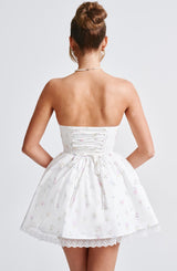 Evie Mini Dress Bianco Fiore Multicolore