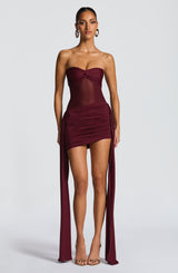 Fiorella Mini Dress - Cherry Lacquer