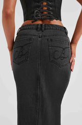 Gonna Maxi Flor Nero