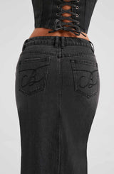 Gonna Maxi Flor Nero