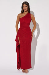 Abito Maxi Genevieve Rosso Scintillante