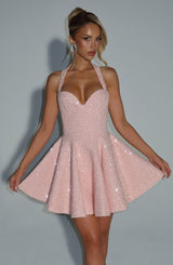 Georgette Mini Dress - Blush