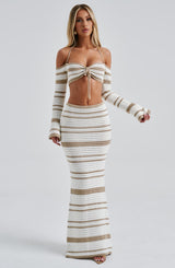 Georgia Top Beige/White